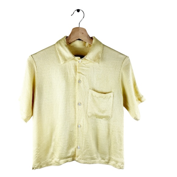 Rachel Comey Short Sleeve Button Front Shirt Yellow Size 0 - Picture 1 of 7